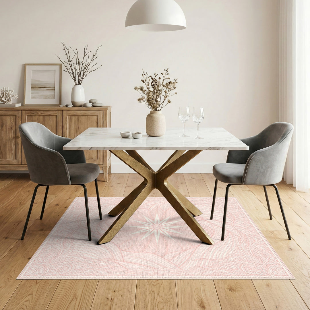 Pink Starburst Floral Vintage Area Rug