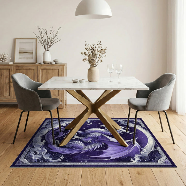 Celestial Purple Dragon Washable Area Rug