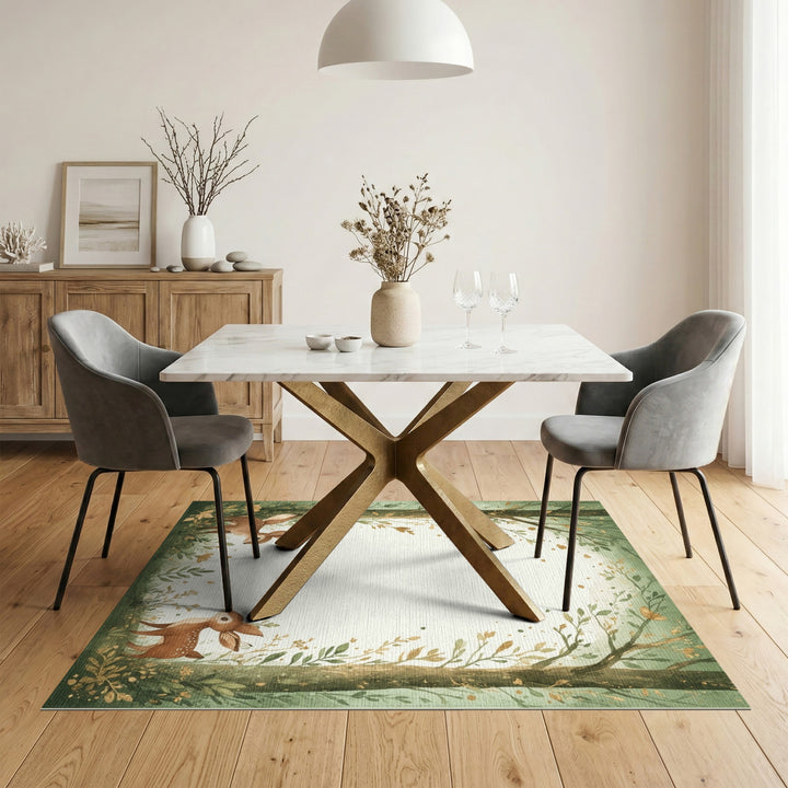 Whimsical Forest Fawns Kids Area Rug