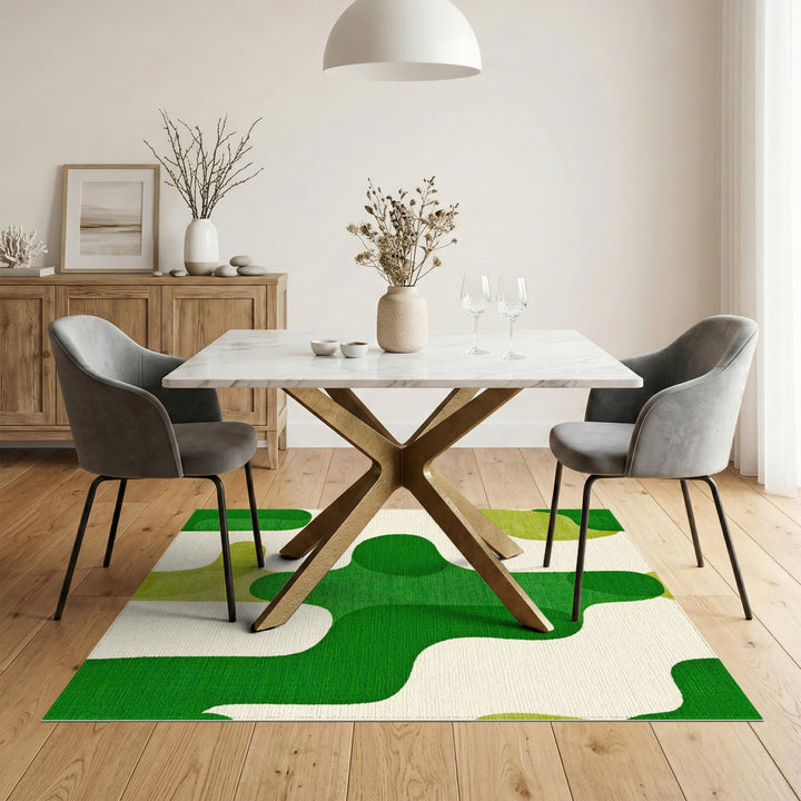 Organic Green Organic Abstract Area Rug