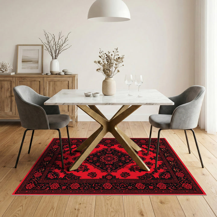 Red Medallion Red Persian Medallion Floral Area Rug