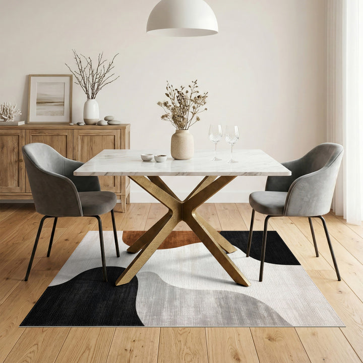 Black and White Abstract Area Abstract Wave Black White Area Rug