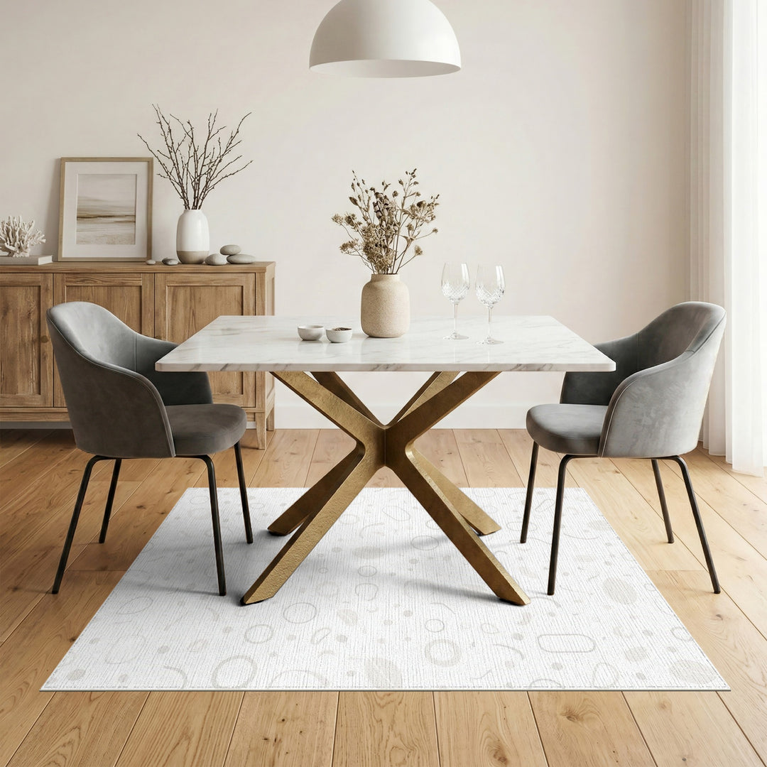 Beige Neutral Abstract Area Rug