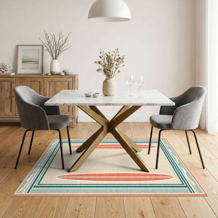 Surfboard Coastal Beige Area Rug