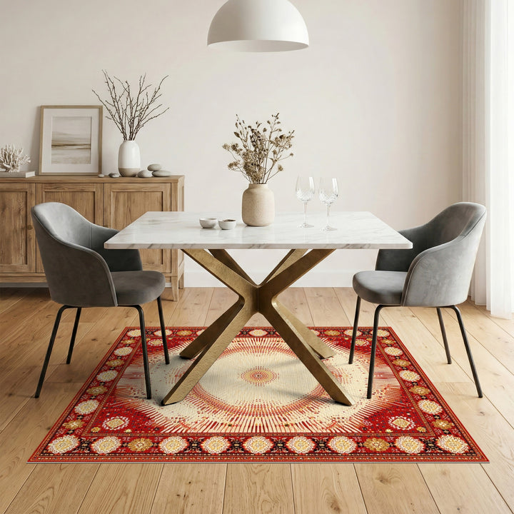 Red Persian Medallion Area Rug
