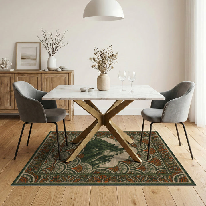 Green Mountain Peak Vintage Area Rug
