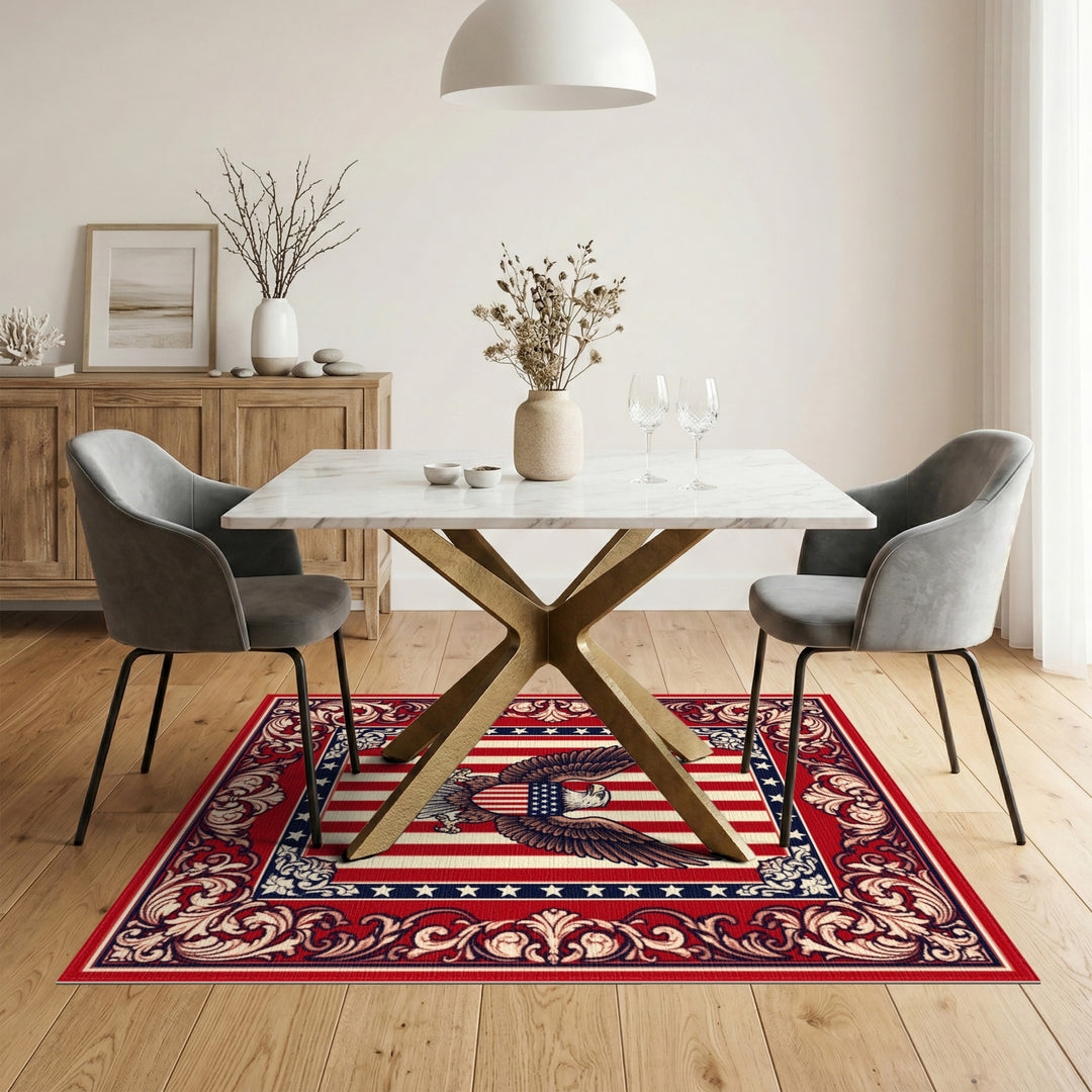 American Eagle Patriotic Red Area Rug