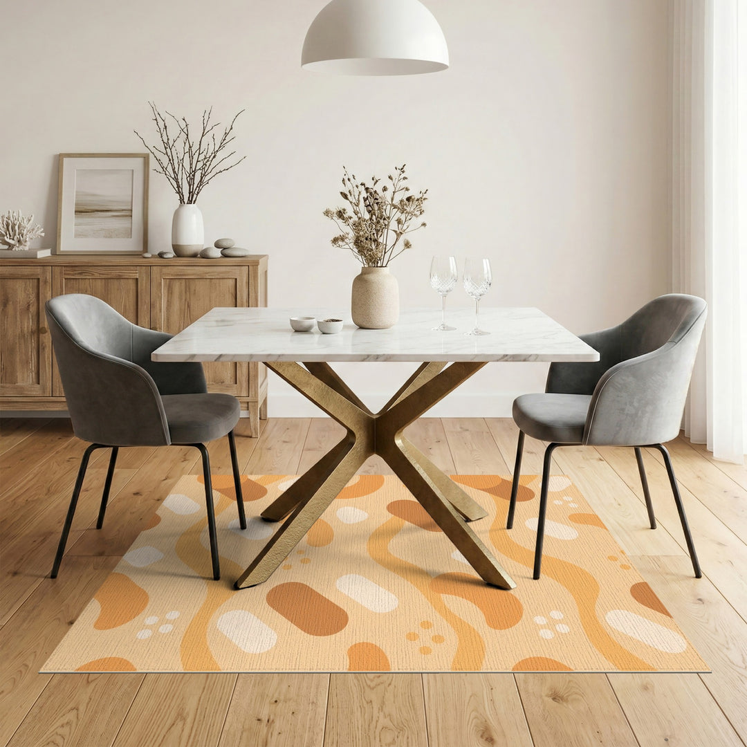 ODIKA Warm Orange Abstract Area Rug