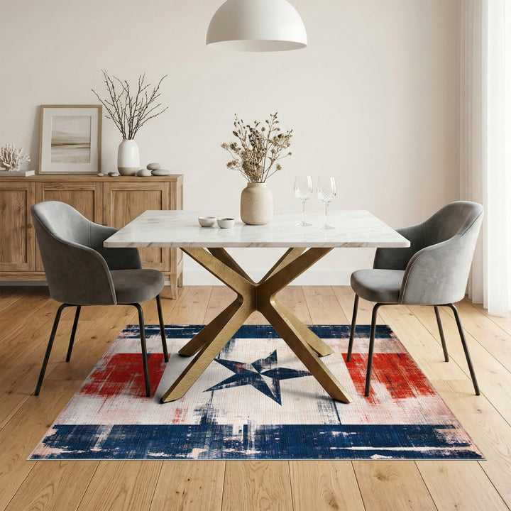 Distressed Star Area Rug