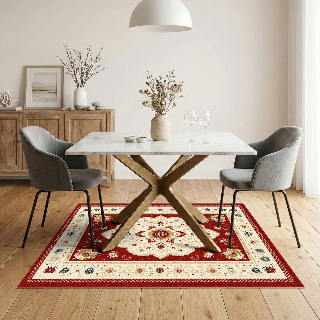 Red Persian Medallion Area Rug