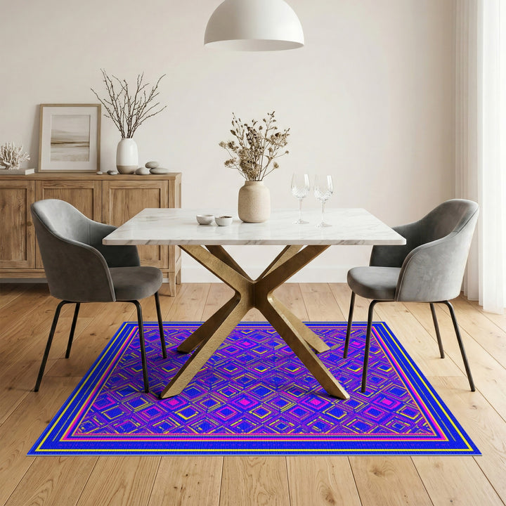 Vibrant Neon Geometric Area Rug