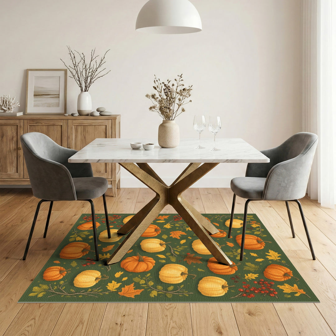 Multi-color and Patterns Fruit Pattern Autumn Pumpkin Harvest Area Rug