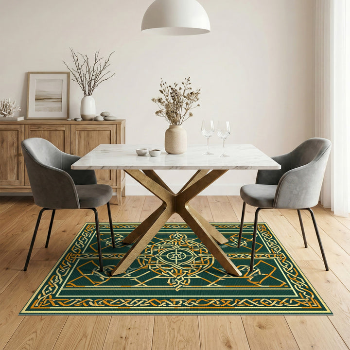 Celtic Knot Green Area Rug
