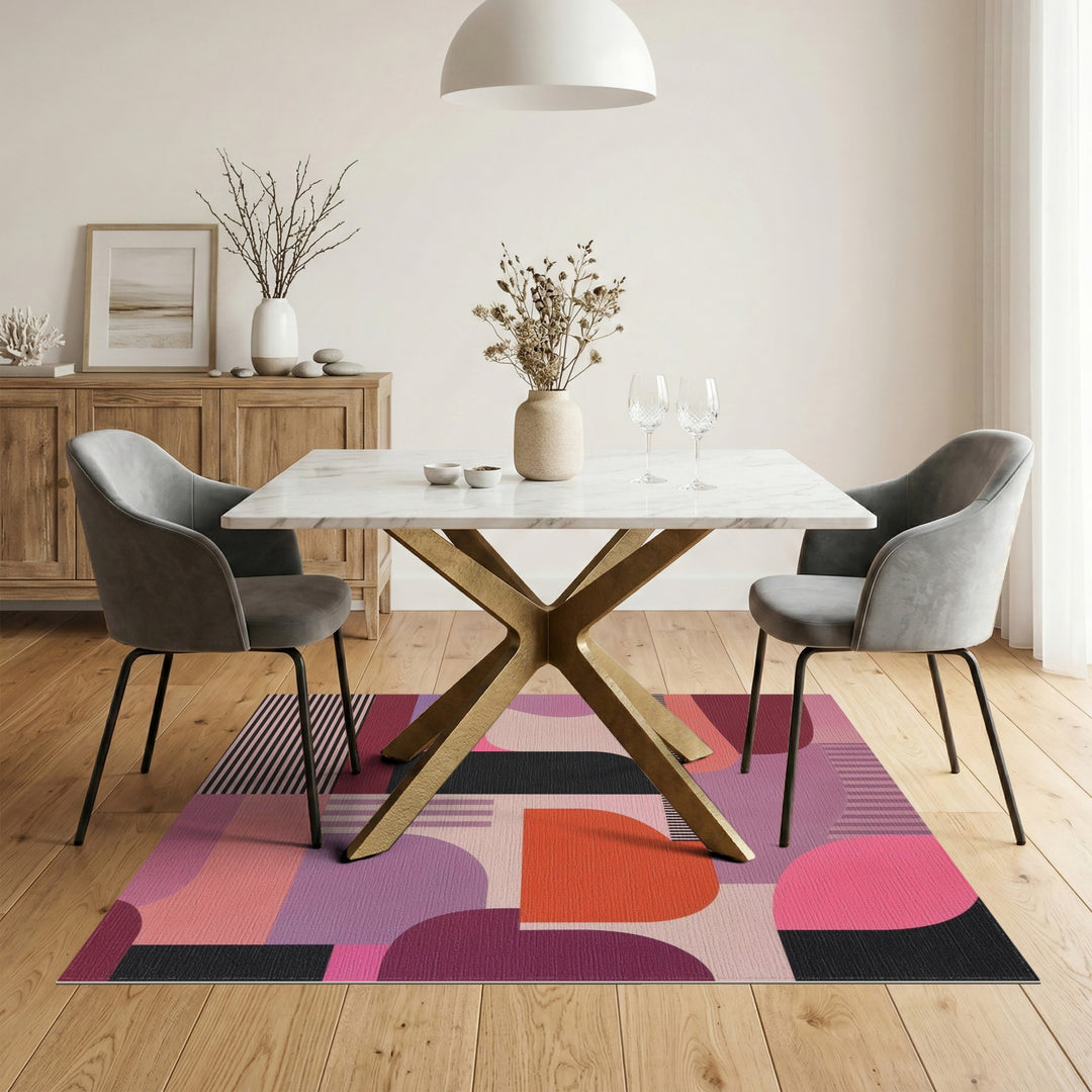Vibrant Geometric Multi-Color Area Rug