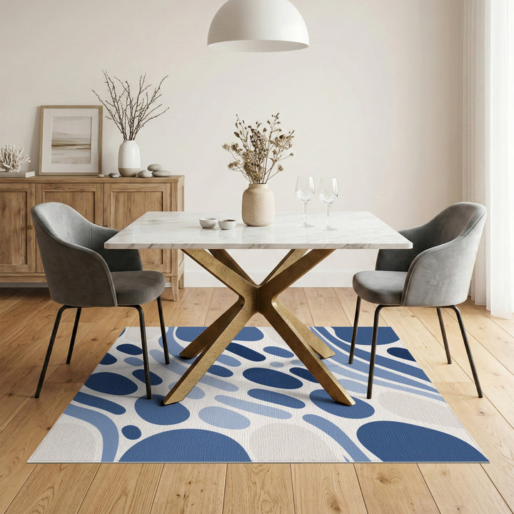 Abstract Area Blue Abstract Flow Area Rug