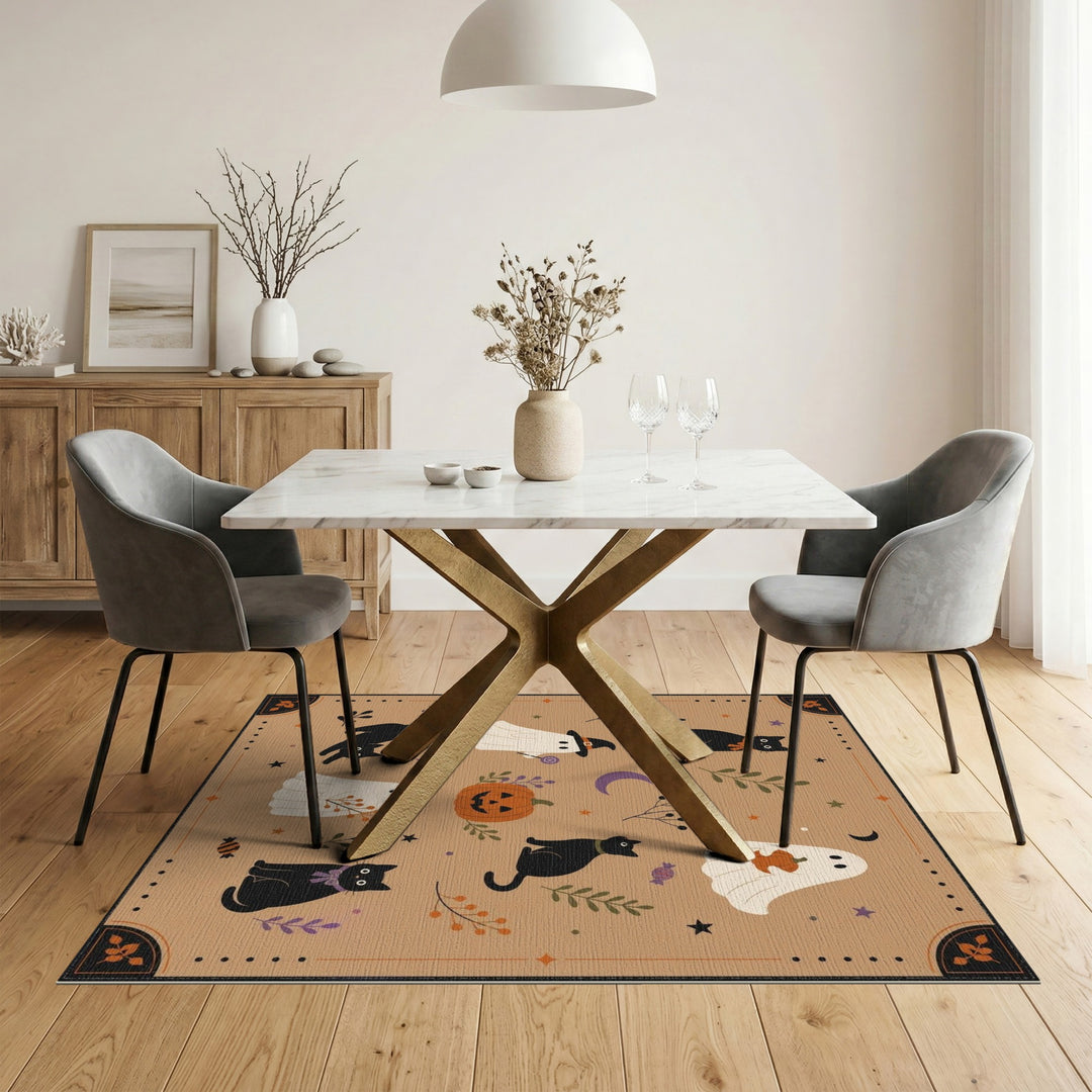 Halloween Black Cats Ghosts Kids Area Rug