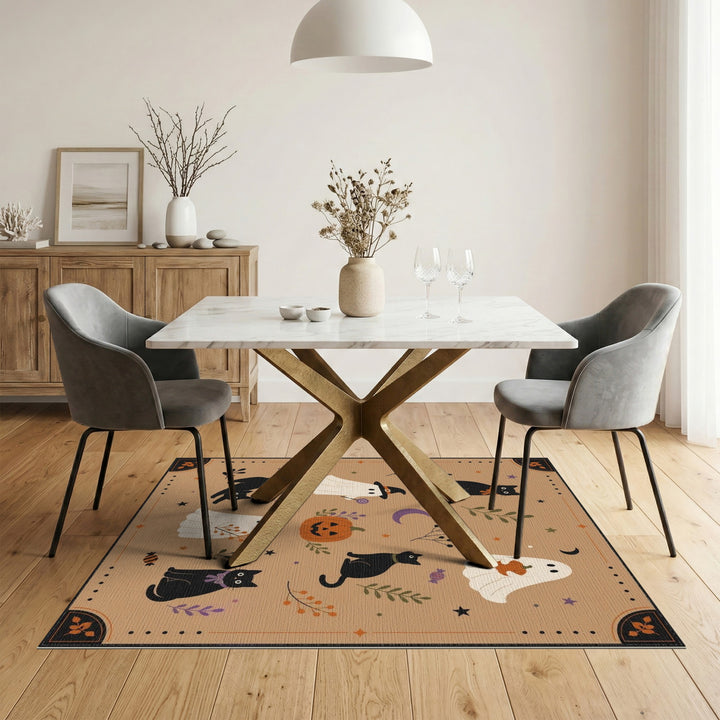 Halloween Black Cats Ghosts Kids Area Rug