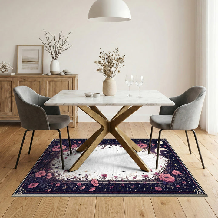 Pink Rose Moonlit Arch Area Rug
