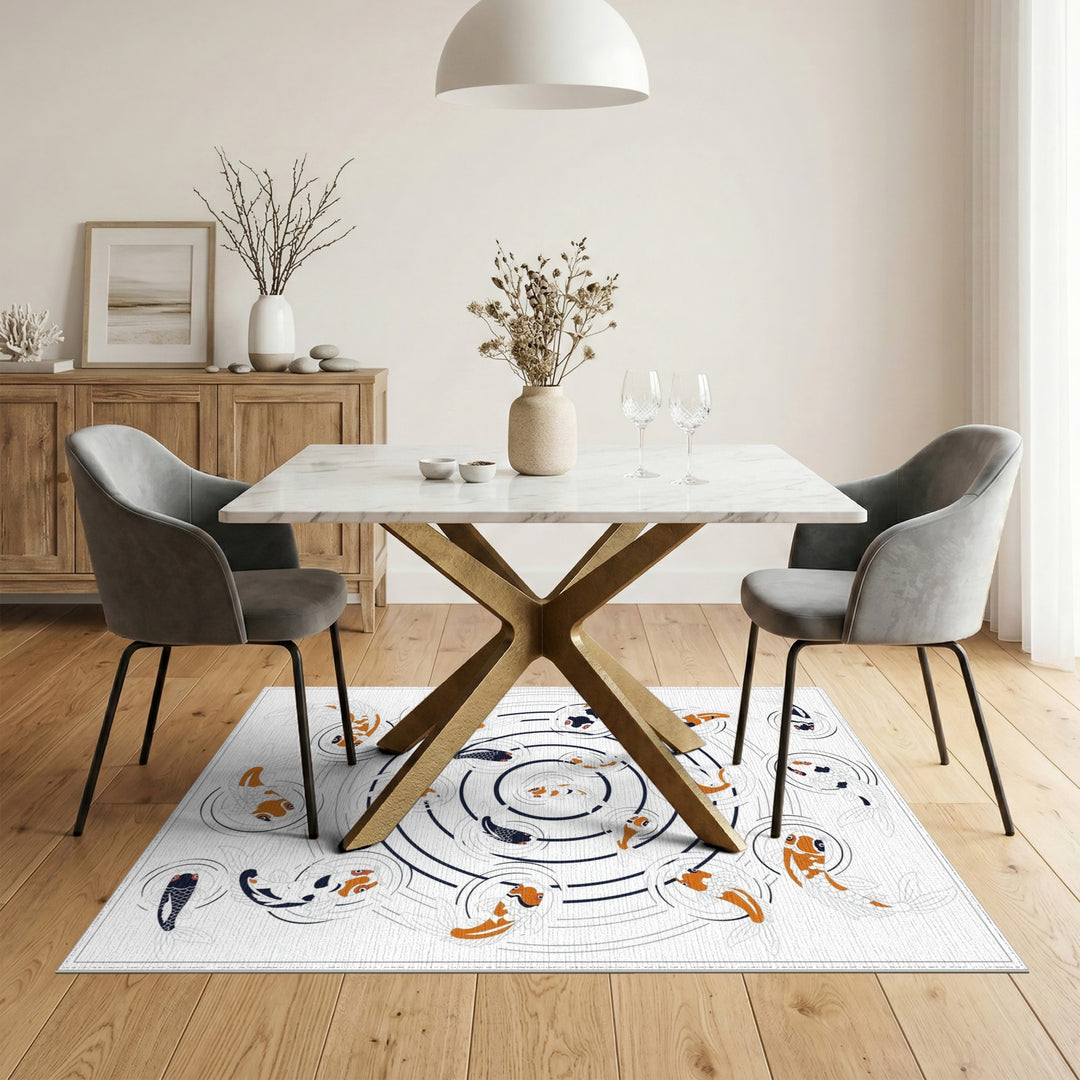 Koi Fish Circular Area Rug