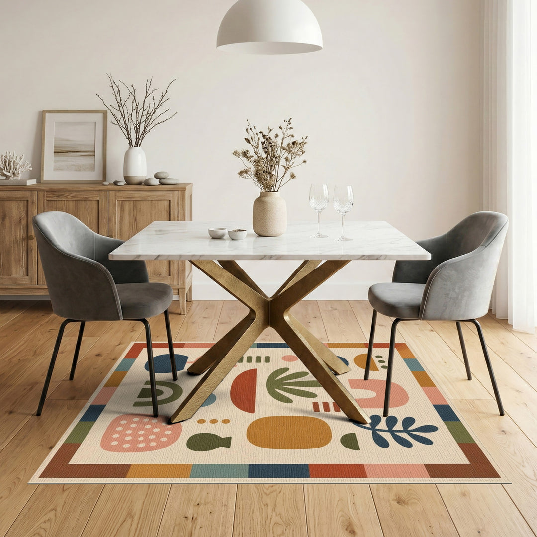Abstract Multi-Color Shapes Area Rug