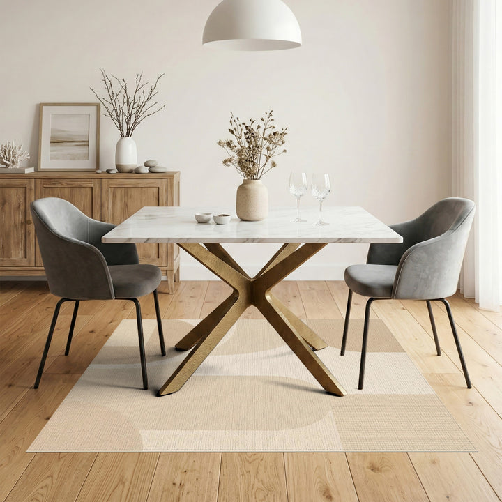 Beige Geometric Modern Area Rug