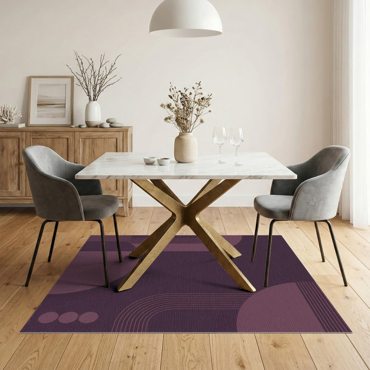Purple Geometric Modern Area Rug