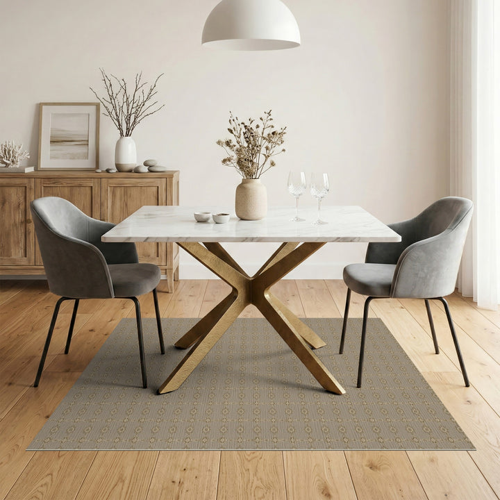 Beige Geometric Lattice Area Rug