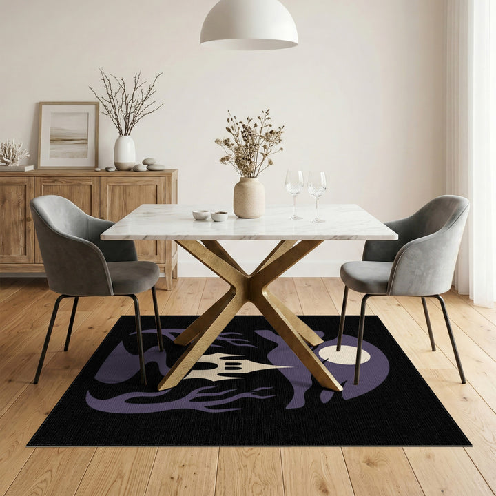 Purple Gothic Castle Area Rug