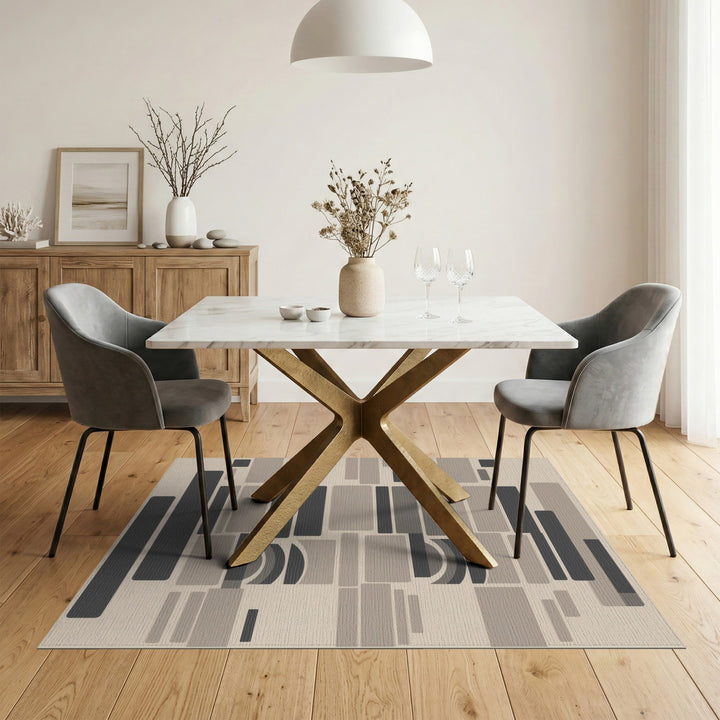 Modern Geometric Beige Area Rug