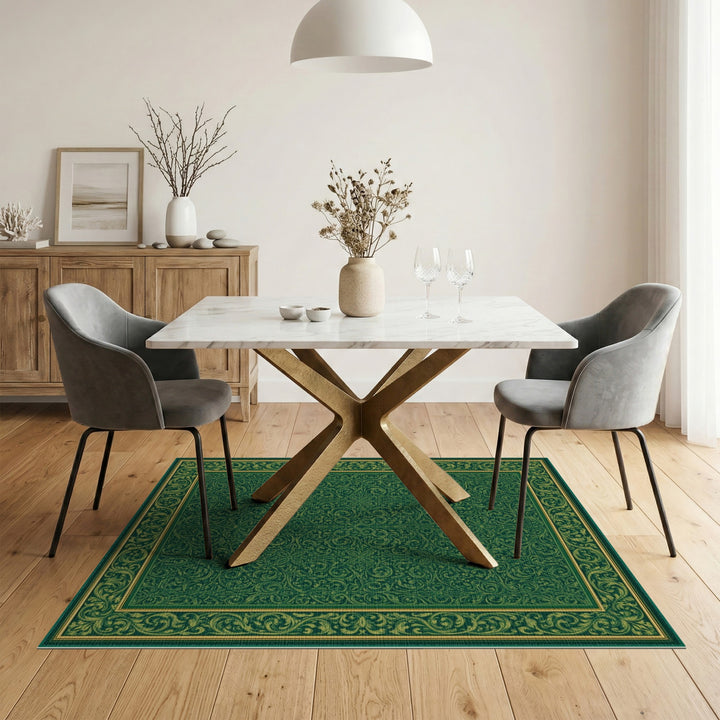 ODIKA Green Traditional Persian Area Rug