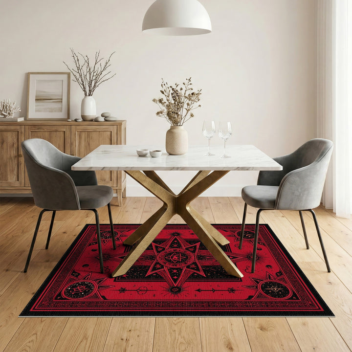 ODIKA Red Mystic Star Area Rug