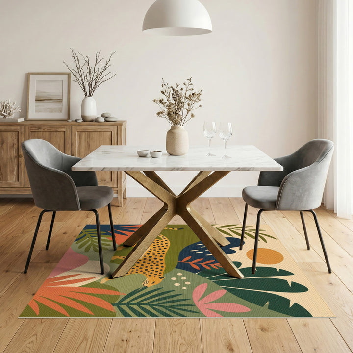 Multi-color and Patterns Abstract Leopard Multi-Color Area Rug