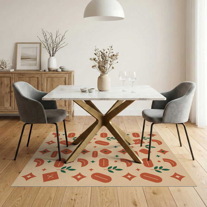 Modern Geometric Beige Area Rug