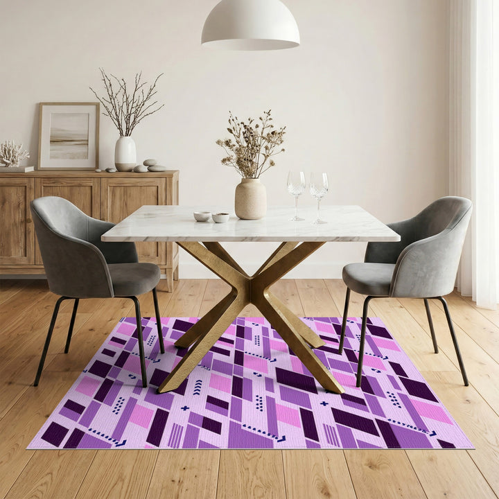 Purple Geometric Arrow Area Rug