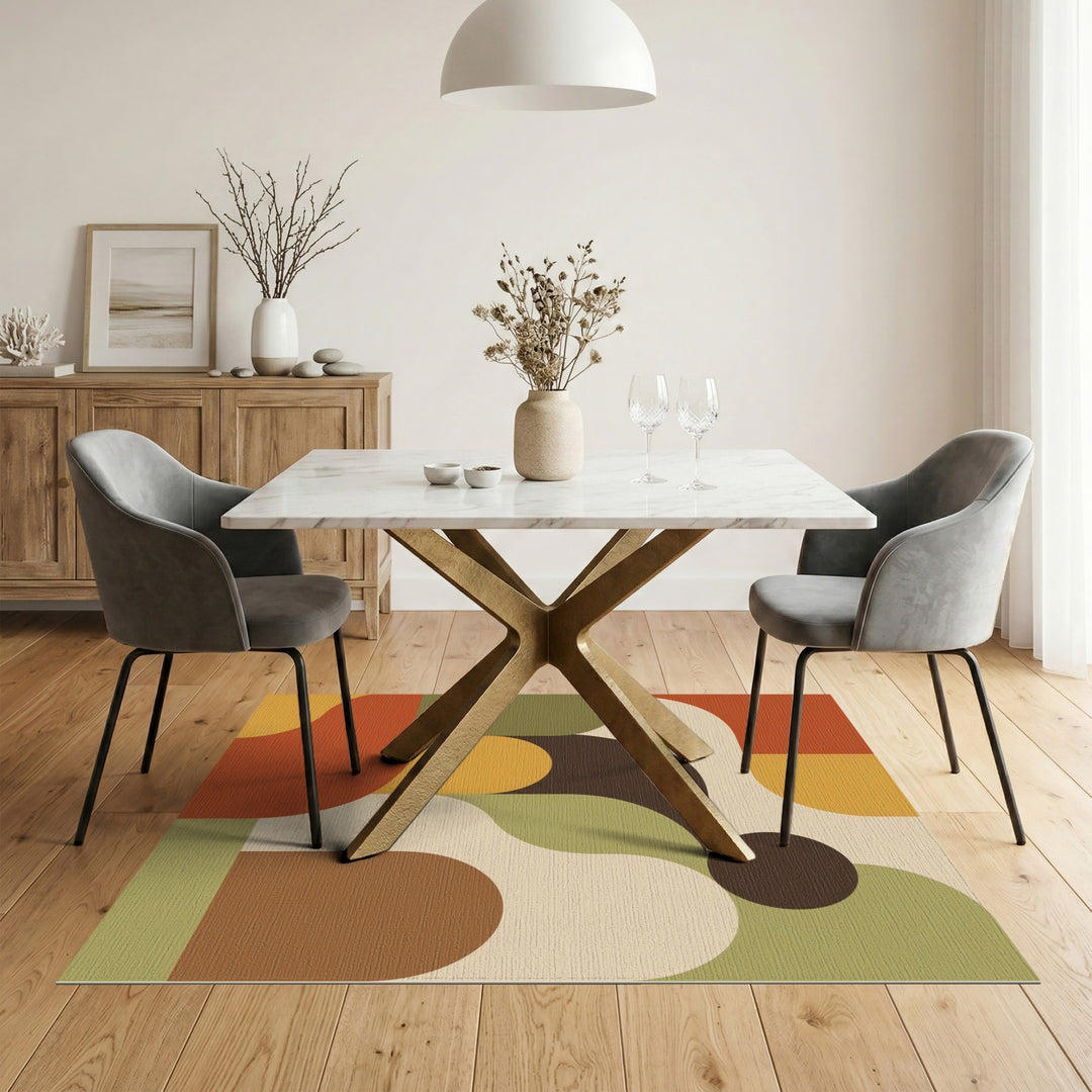 Warm Tone Geometric Area Rug