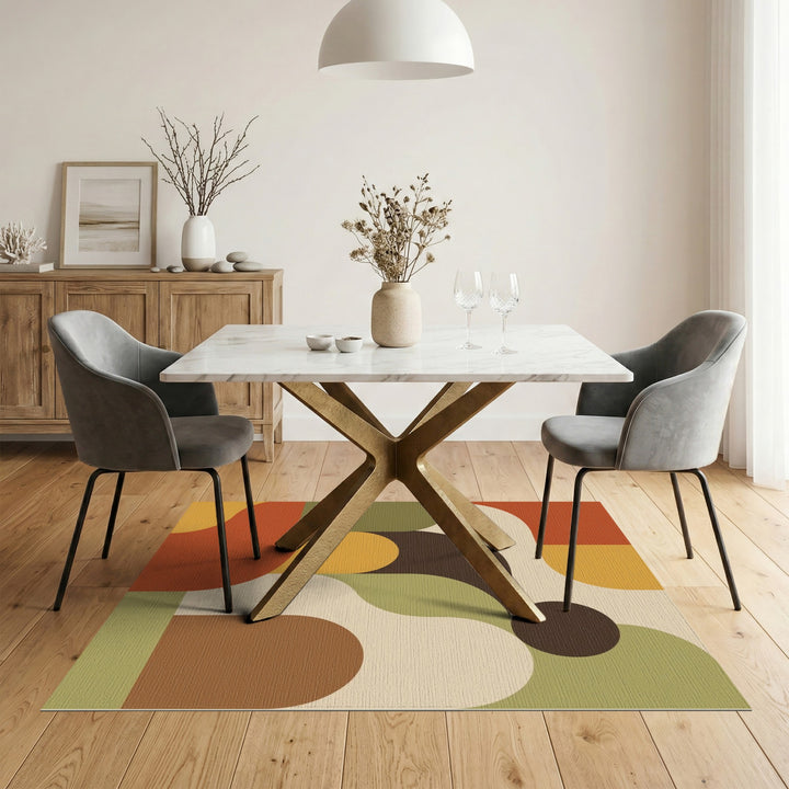 Warm Tone Geometric Area Rug