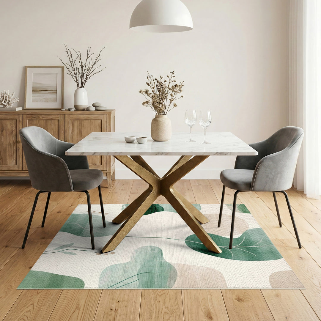 Green Abstract Area Green Abstract Leaf Area Rug