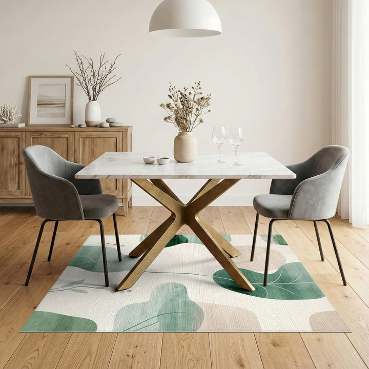 Green Abstract Area Green Abstract Leaf Area Rug