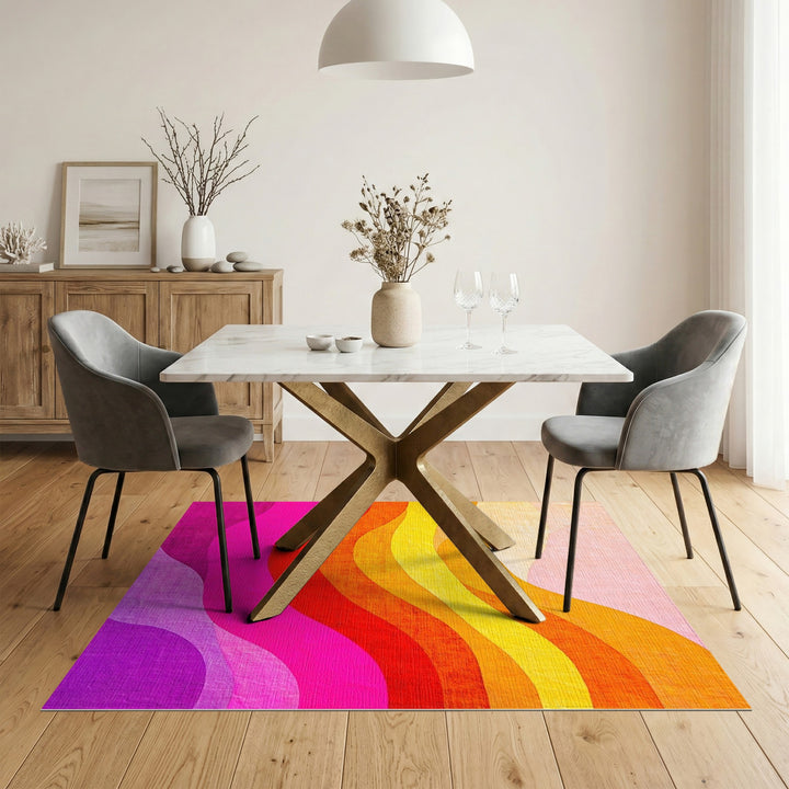 Vibrant Wave Multi-Color Area Rug