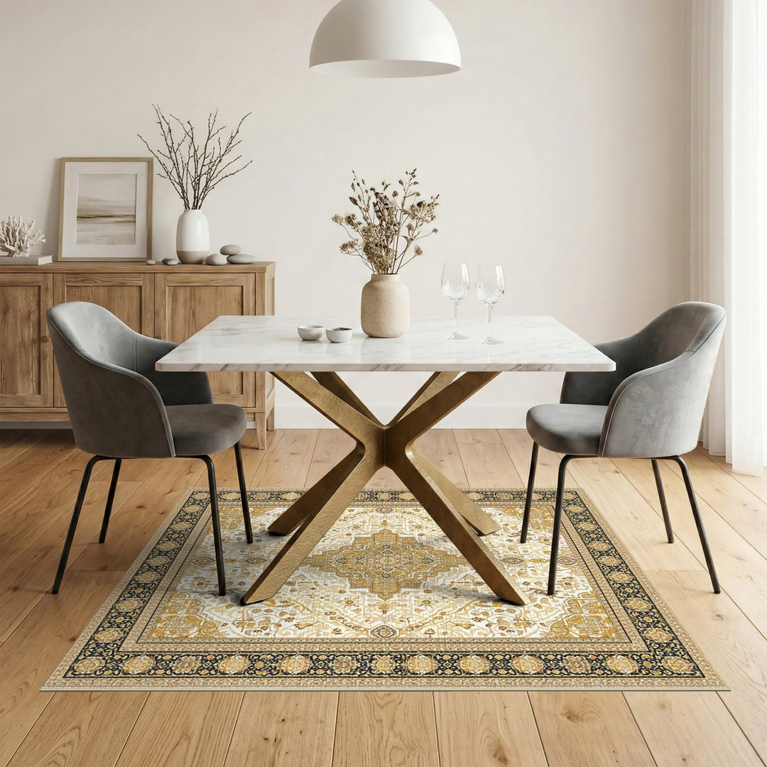 Traditional Persian Gold Medallion Persian Area Rug