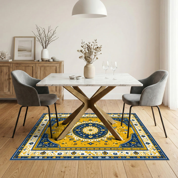 Yellow Heritage Medallion Area Rug