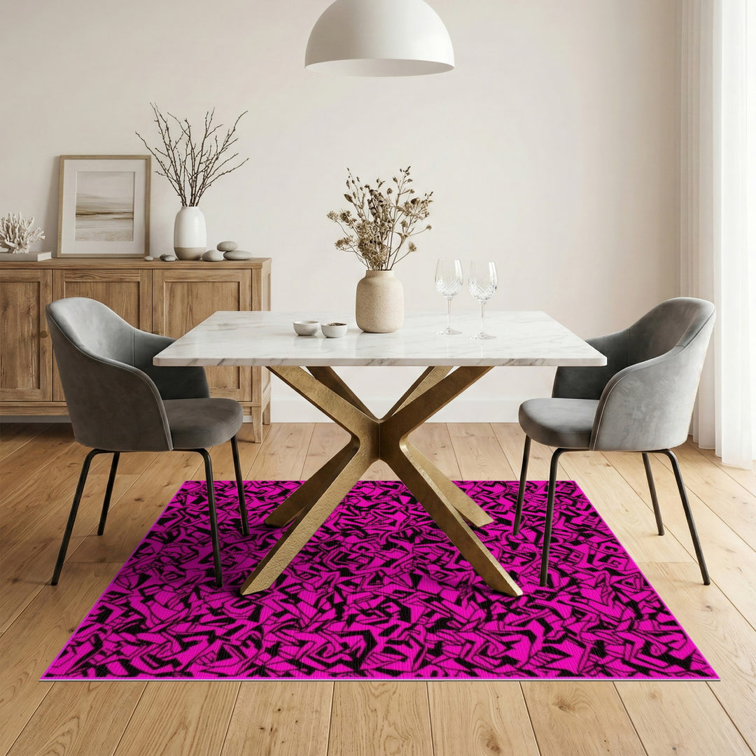Geometric Modern Bold Pink Geometric Area Rug