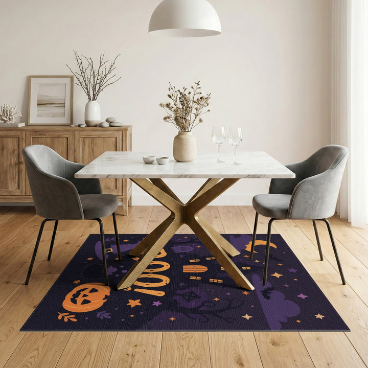 Boo Halloween Haunted House Kids Area Rug