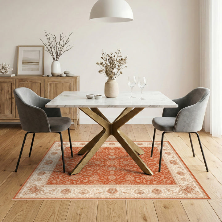 Traditional Persian Orange Floral Area Rug