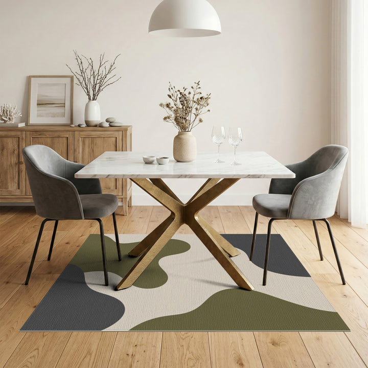 Abstract Area Beige Abstract Organic Area Rug