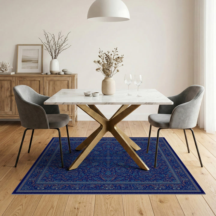 Blue Teal Traditional Persian Area Rug