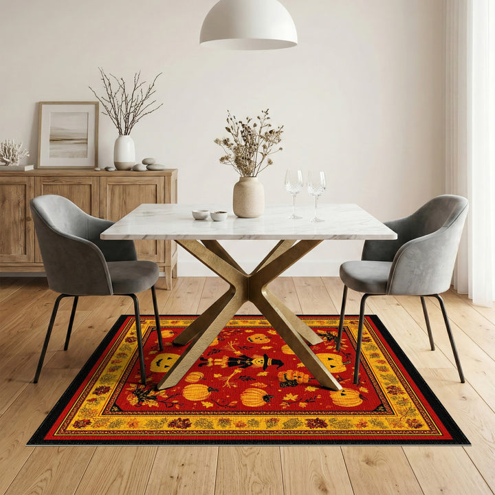 Halloween Scarecrow Pumpkin Area Rug