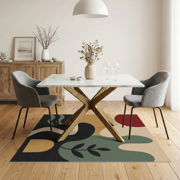 Abstract Multi-Color Organic Area Rug