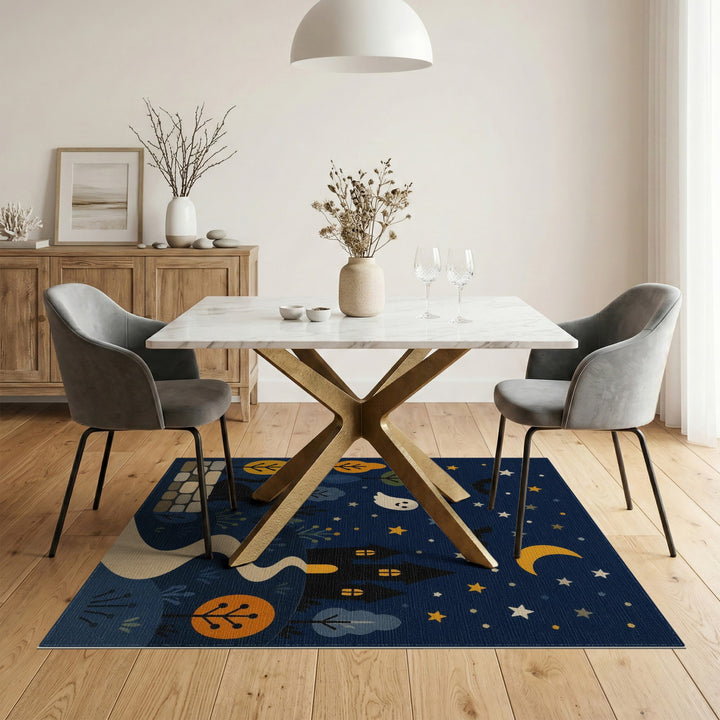 Halloween Night Kids Cartoon Area Rug