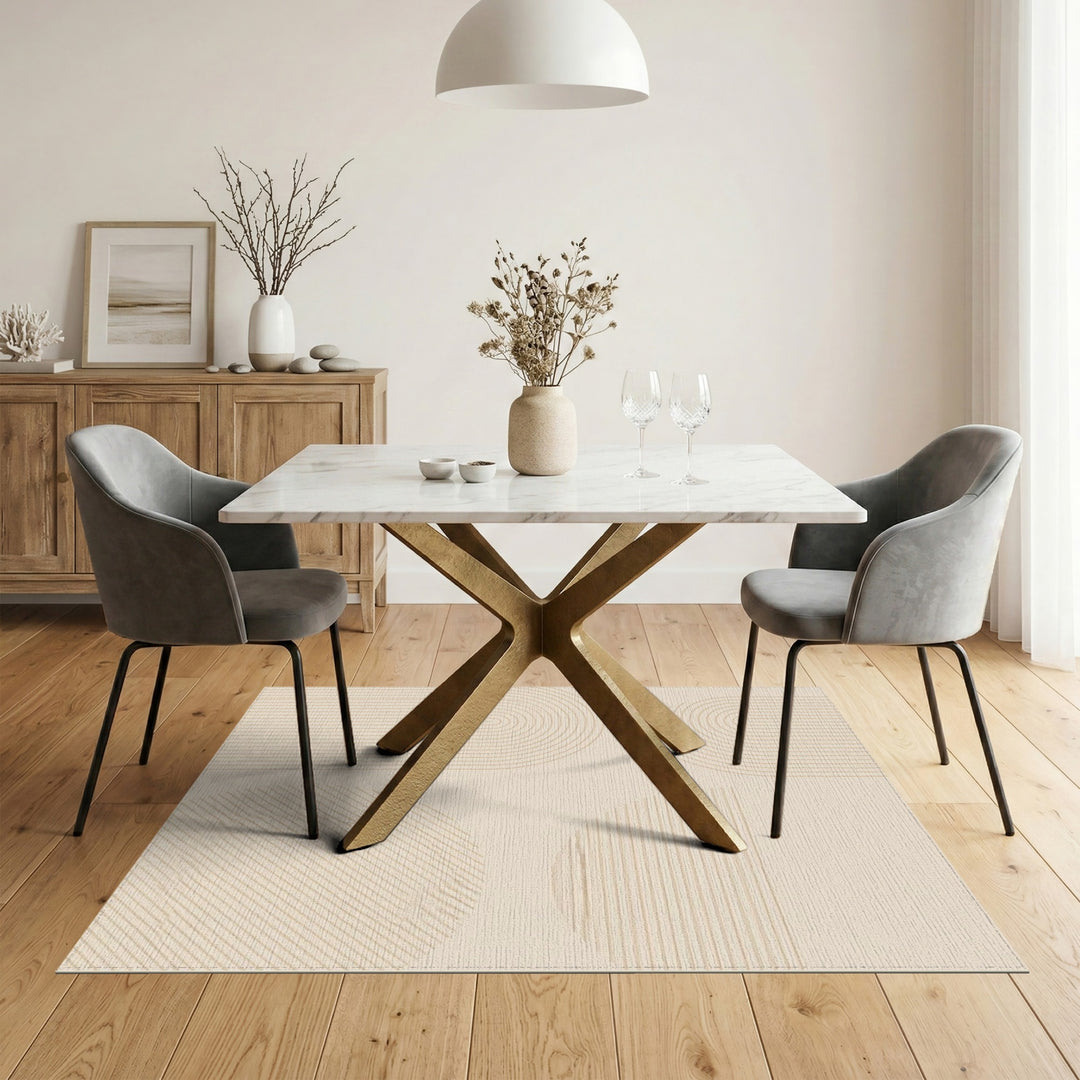 Geometric Modern Beige Geometric Arch Area Rug